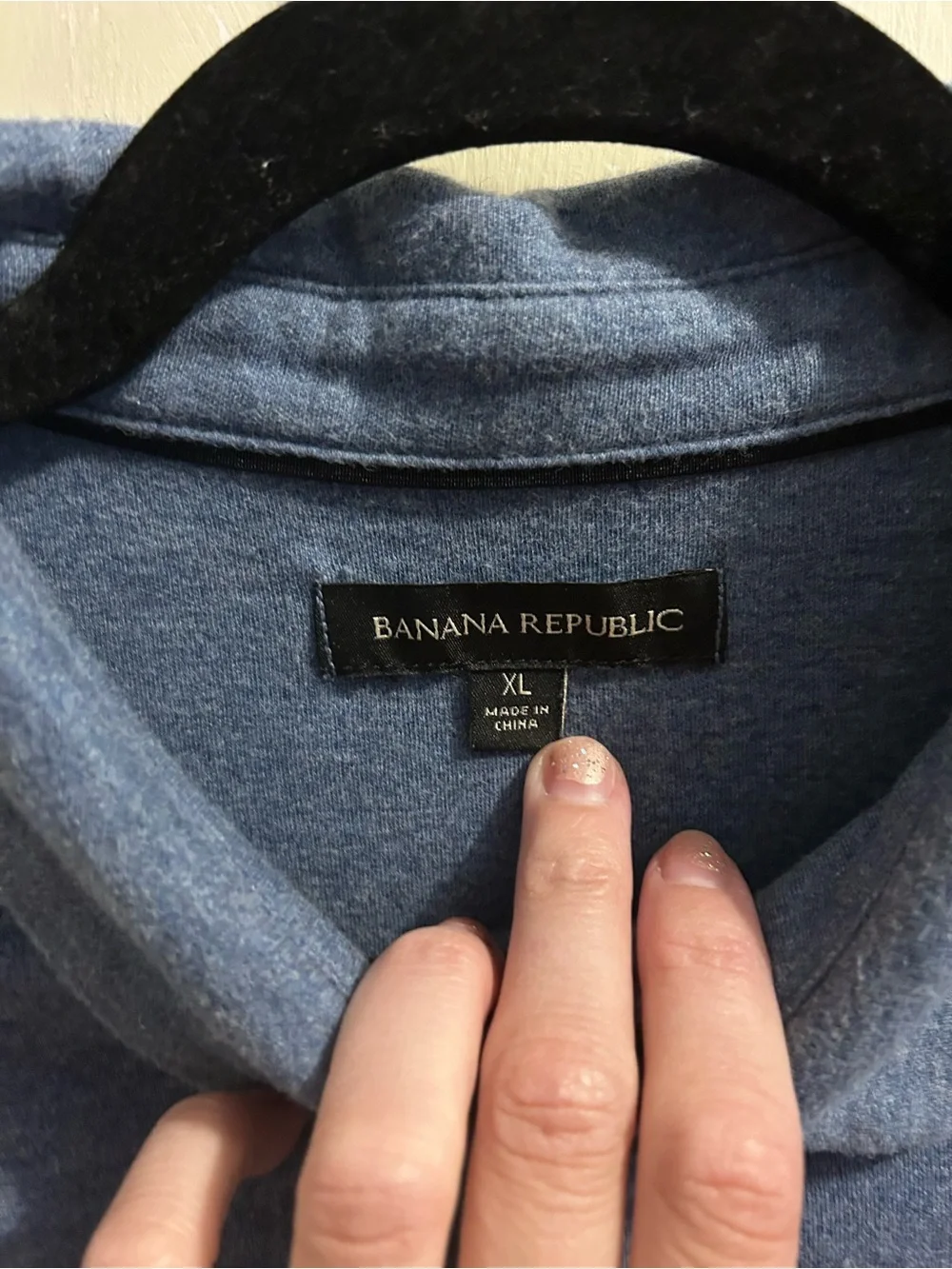 Banana Republic Men's Heathered Blue Polo 100% Cotton Casual